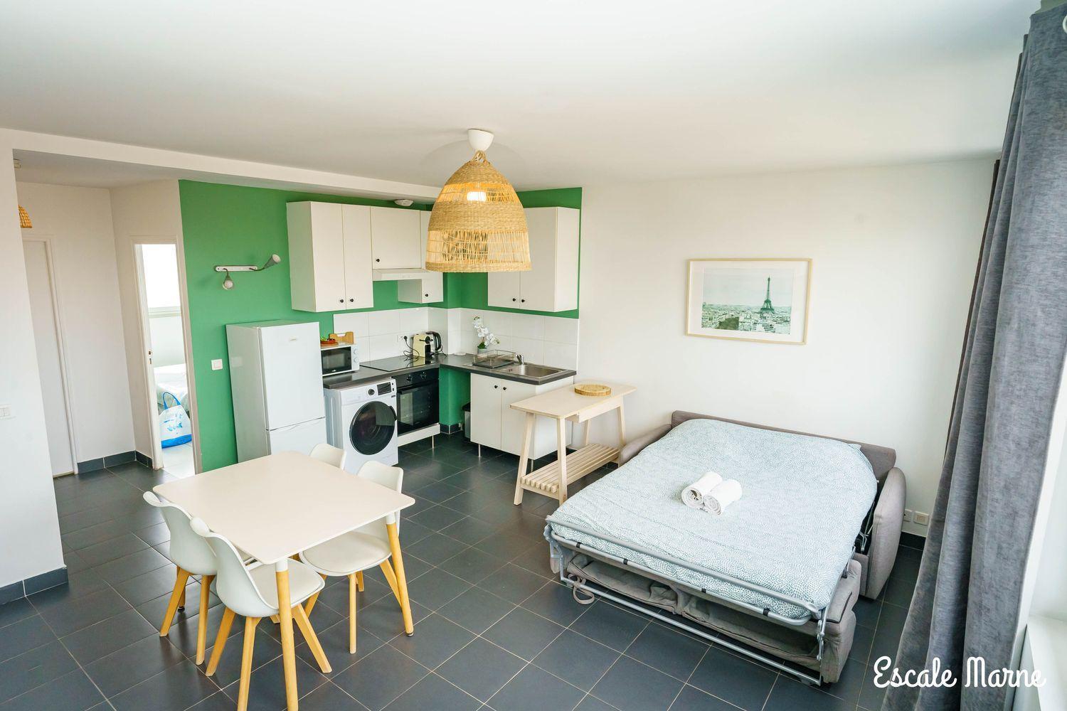 Escale-Marne Fr - 201 - Free Parking - Free Luggage Storage - All Equipped - Linen Included - Washing Machine - Luxury Emma Mattress 160X200 - 10Mn Walk Metro 8 - Rer A - Panoramic View - From 1 To 6 Guests Maisons-Alfort Kültér fotó