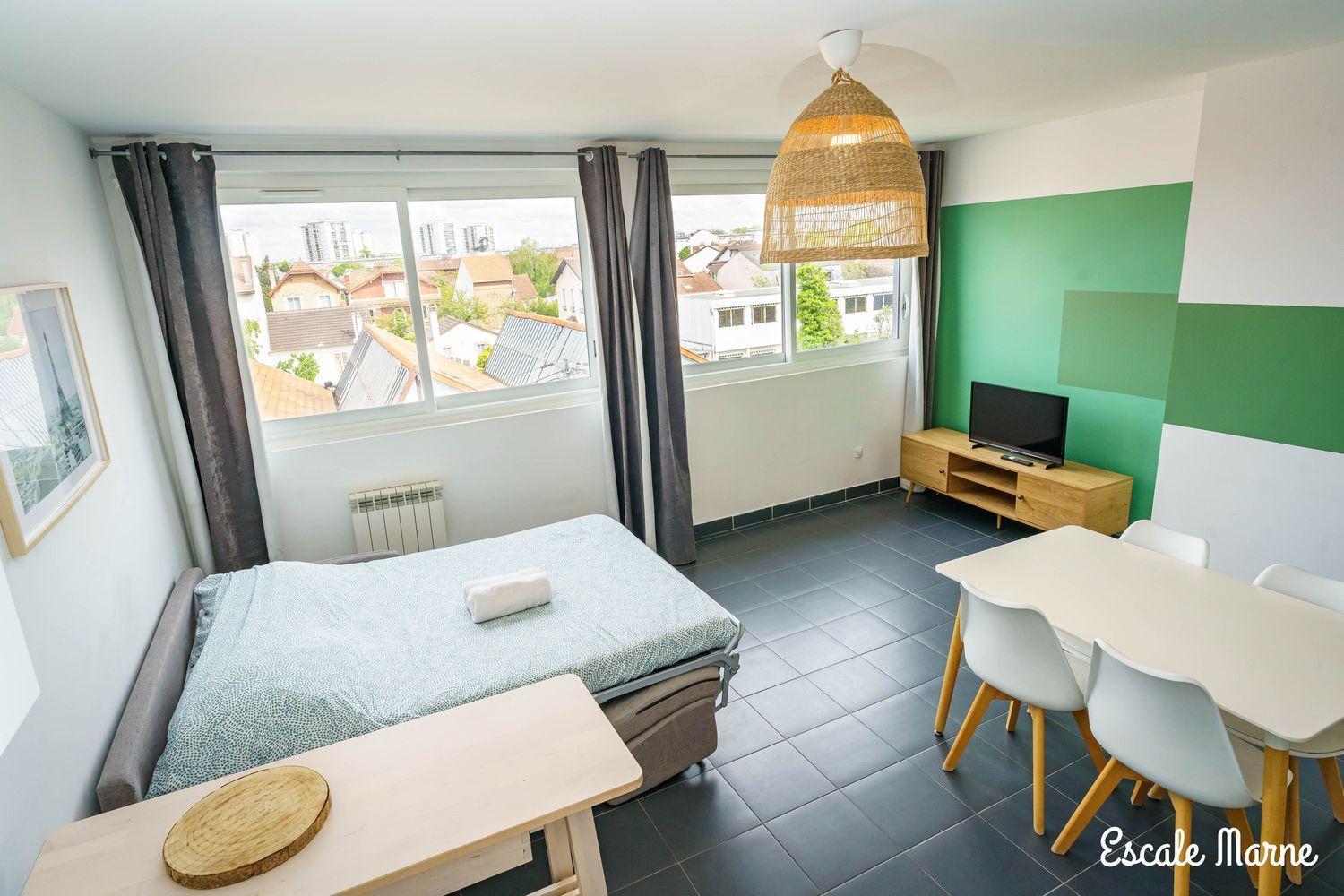 Escale-Marne Fr - 201 - Free Parking - Free Luggage Storage - All Equipped - Linen Included - Washing Machine - Luxury Emma Mattress 160X200 - 10Mn Walk Metro 8 - Rer A - Panoramic View - From 1 To 6 Guests Maisons-Alfort Kültér fotó